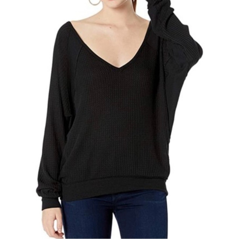 We The Free Black V-Neck Top